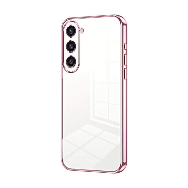 For Samsung Galaxy S23+ 5G Transparent Plating Fine Hole Phone Case(Pink) - HoMEdemic™ 
