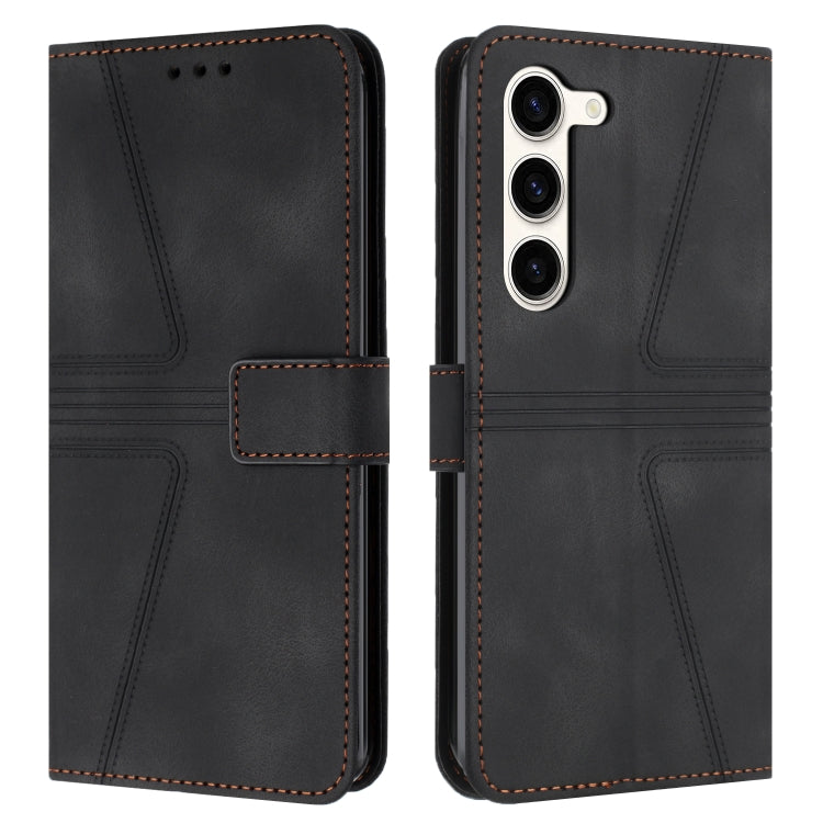 For Samsung Galaxy S23+ 5G Triangle Solid Color Leather Phone Case(Black) - HoMEdemic™ 