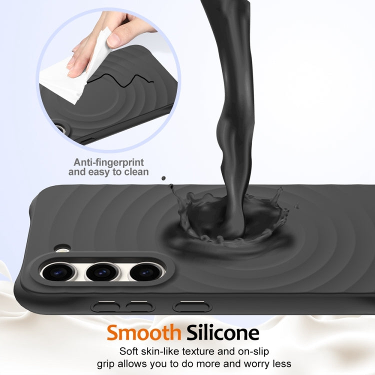 For Samsung Galaxy S23+ 5G Wave Texture MagSafe Magnetic Liquid Silicone Phone Case(Black) - HoMEdemic™ 