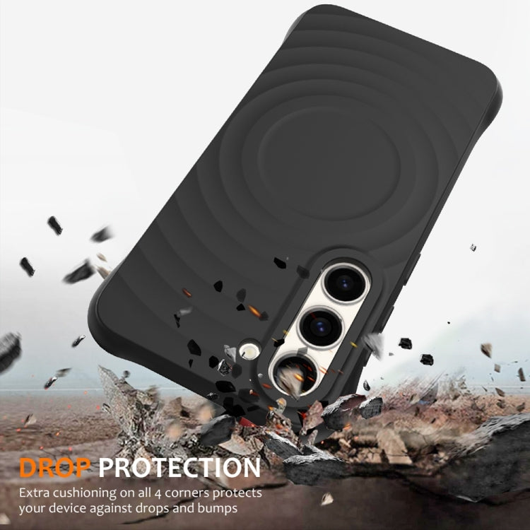 For Samsung Galaxy S23+ 5G Wave Texture MagSafe Magnetic Liquid Silicone Phone Case(Black) - HoMEdemic™ 