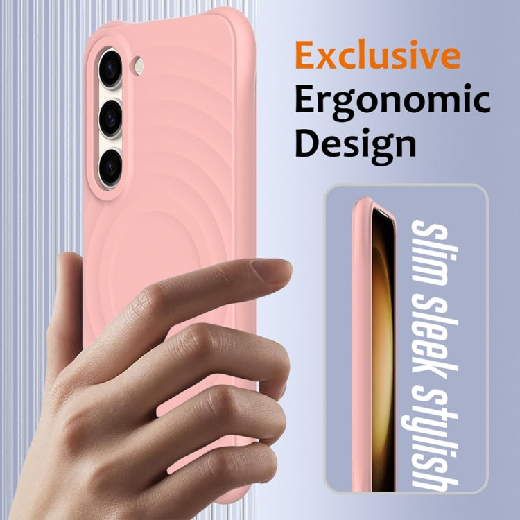 For Samsung Galaxy S23+ 5G Wave Texture MagSafe Magnetic Liquid Silicone Phone Case(Pink) - HoMEdemic™ 