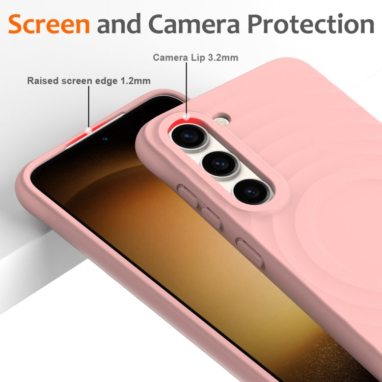 For Samsung Galaxy S23+ 5G Wave Texture MagSafe Magnetic Liquid Silicone Phone Case(Pink) - HoMEdemic™ 