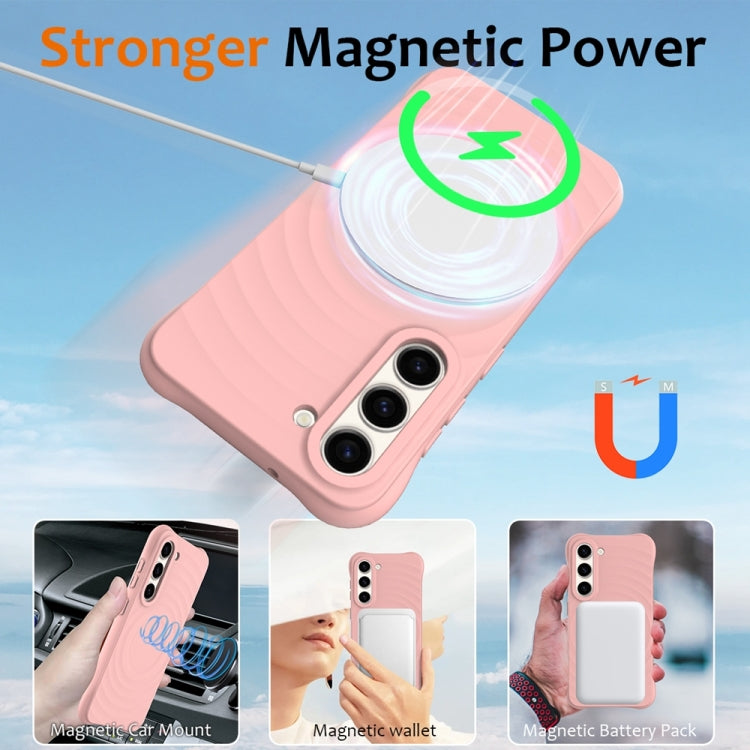 For Samsung Galaxy S23+ 5G Wave Texture MagSafe Magnetic Liquid Silicone Phone Case(Pink) - HoMEdemic™ 