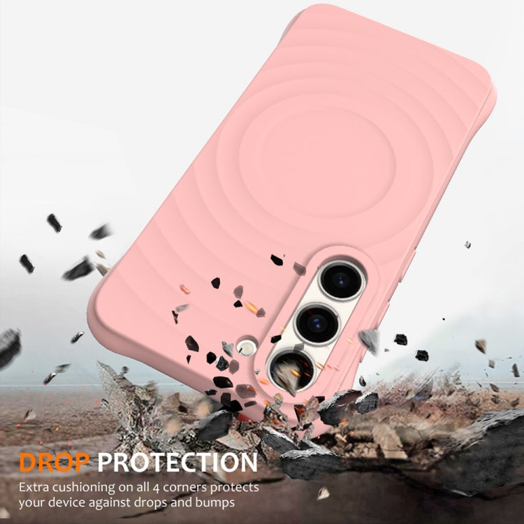 For Samsung Galaxy S23+ 5G Wave Texture MagSafe Magnetic Liquid Silicone Phone Case(Pink) - HoMEdemic™ 