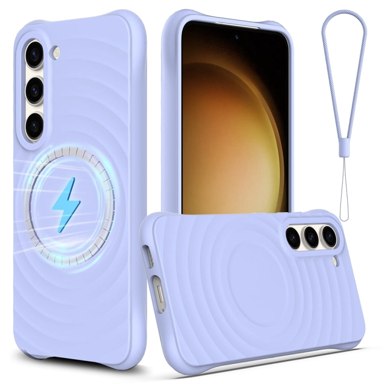 For Samsung Galaxy S23+ 5G Wave Texture MagSafe Magnetic Liquid Silicone Phone Case(Purple) - HoMEdemic™ 