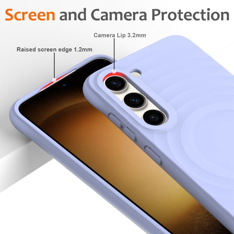 For Samsung Galaxy S23+ 5G Wave Texture MagSafe Magnetic Liquid Silicone Phone Case(Purple) - HoMEdemic™ 