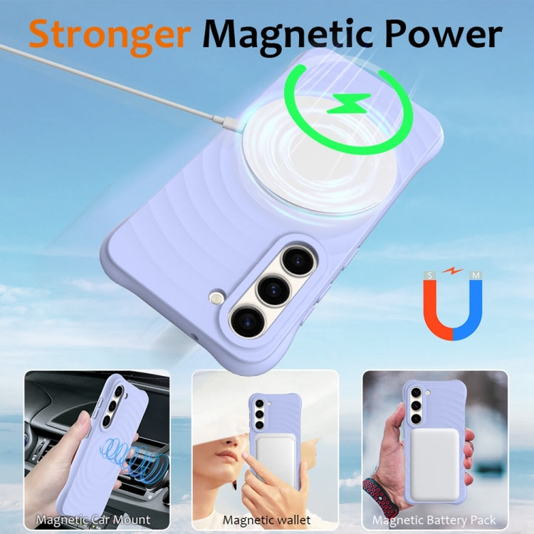 For Samsung Galaxy S23+ 5G Wave Texture MagSafe Magnetic Liquid Silicone Phone Case(Purple) - HoMEdemic™ 