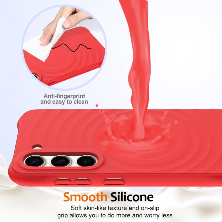 For Samsung Galaxy S23+ 5G Wave Texture MagSafe Magnetic Liquid Silicone Phone Case(Red) - HoMEdemic™ 