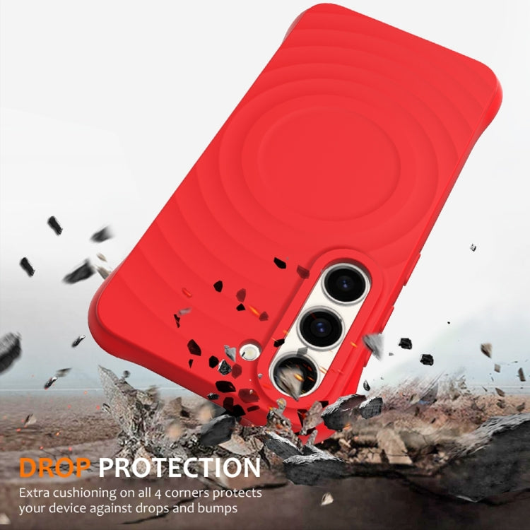 For Samsung Galaxy S23+ 5G Wave Texture MagSafe Magnetic Liquid Silicone Phone Case(Red) - HoMEdemic™ 