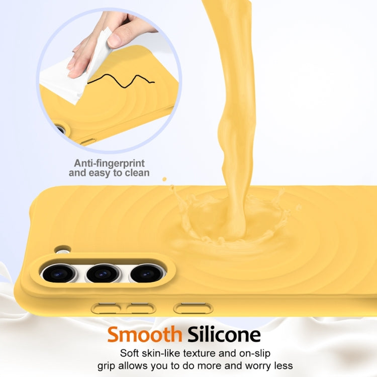 For Samsung Galaxy S23+ 5G Wave Texture MagSafe Magnetic Liquid Silicone Phone Case(Yellow) - HoMEdemic™ 