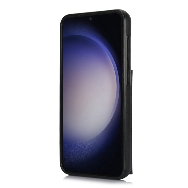 For Samsung Galaxy S23+ 5G YM007 Ring Holder Card Bag Skin Feel Phone Case(Black) - HoMEdemic™ 