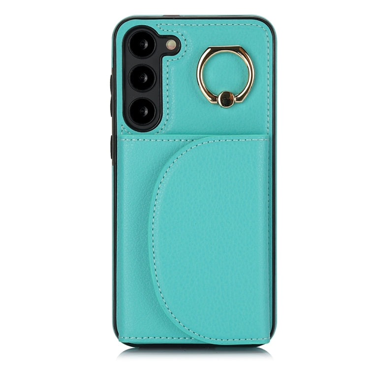 For Samsung Galaxy S23+ 5G YM007 Ring Holder Card Bag Skin Feel Phone Case(Green) - HoMEdemic™ 