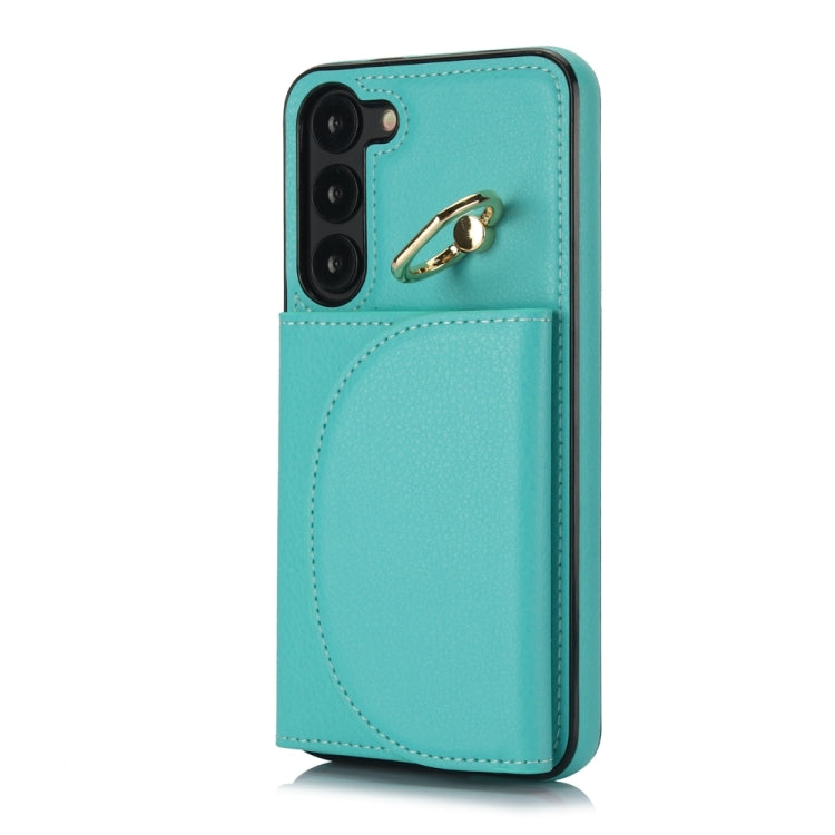 For Samsung Galaxy S23+ 5G YM007 Ring Holder Card Bag Skin Feel Phone Case(Green) - HoMEdemic™ 