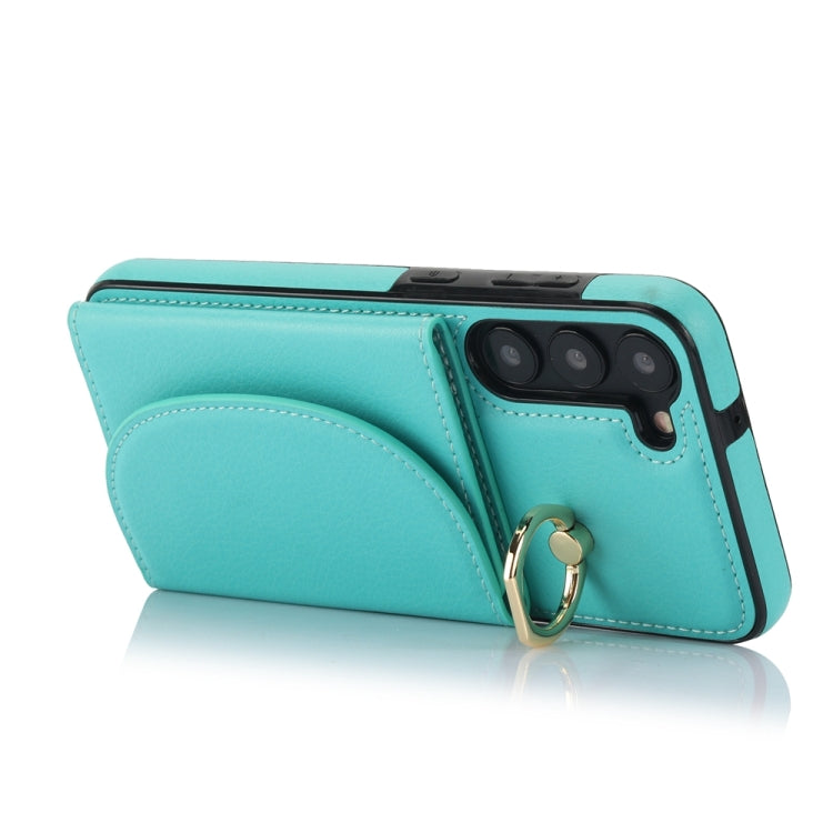 For Samsung Galaxy S23+ 5G YM007 Ring Holder Card Bag Skin Feel Phone Case(Green) - HoMEdemic™ 