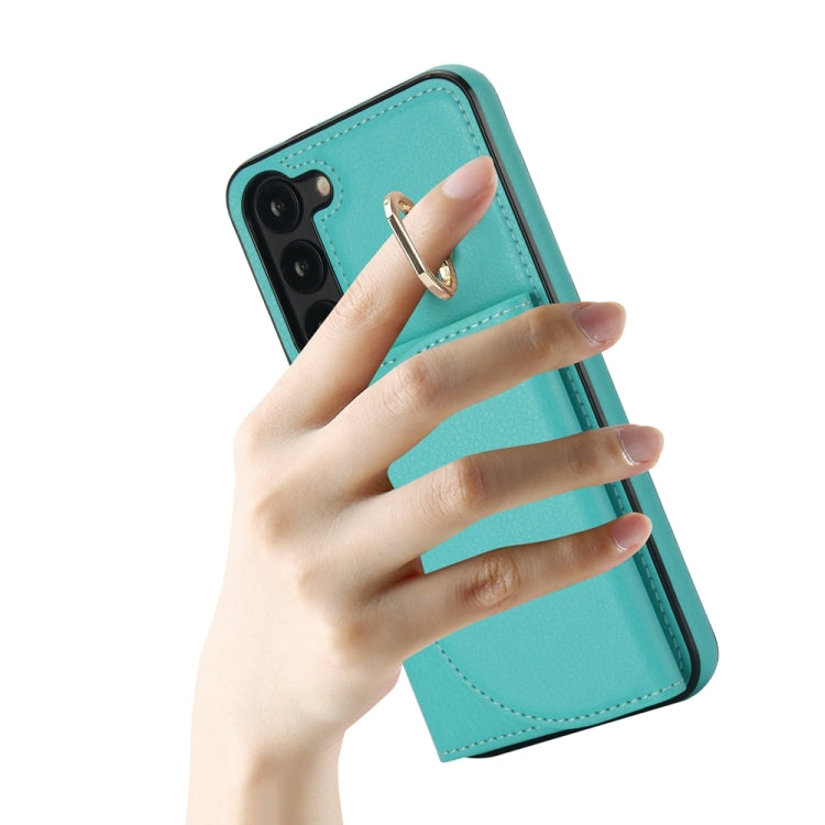 For Samsung Galaxy S23+ 5G YM007 Ring Holder Card Bag Skin Feel Phone Case(Green) - HoMEdemic™ 
