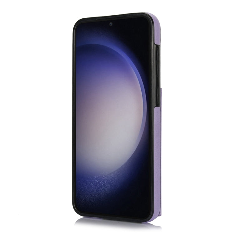 For Samsung Galaxy S23+ 5G YM007 Ring Holder Card Bag Skin Feel Phone Case(Purple) - HoMEdemic™ 