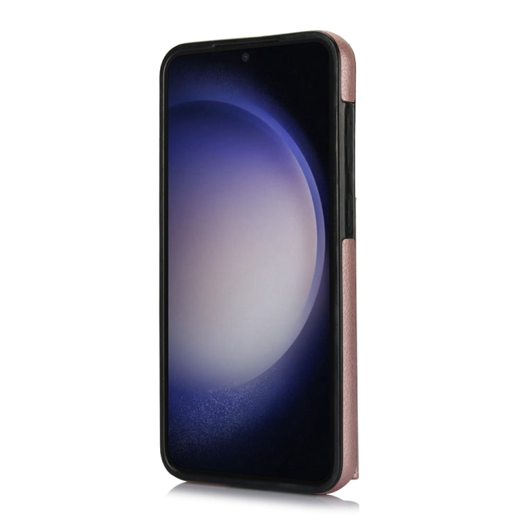 For Samsung Galaxy S23+ 5G YM007 Ring Holder Card Bag Skin Feel Phone Case(Rose Gold) - HoMEdemic™ 