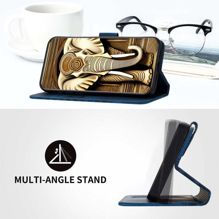 For Samsung Galaxy S23+ 5G YX0060 Elephant Head Embossed Phone Leather Case with Lanyard(Royal Blue) - HoMEdemic™ 