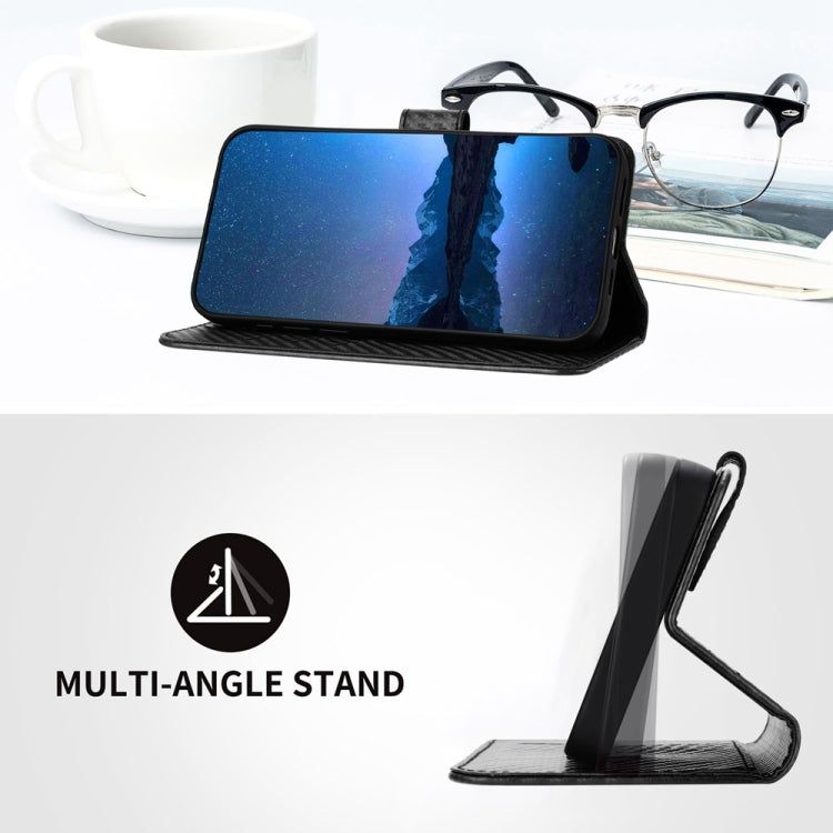 For Samsung Galaxy S23+ 5G YX0070 Carbon Fiber Buckle Leather Phone Case with Lanyard(Black) - HoMEdemic™ 