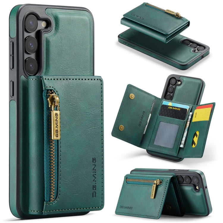 For Samsung Galaxy S23+ DG.MING M5 Series Zip RFID Multi Card Detachable Leather Phone Case(Green) - HoMEdemic™ 