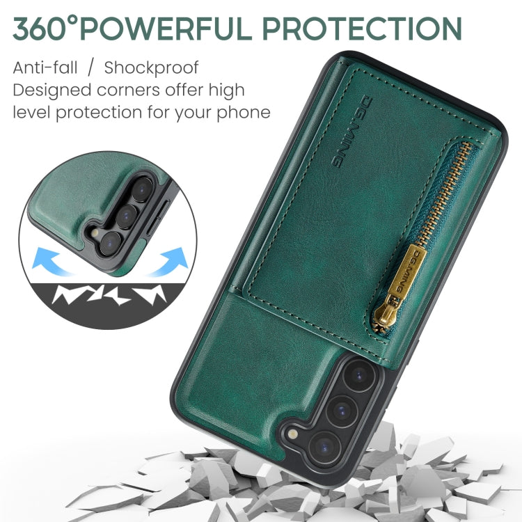 For Samsung Galaxy S23+ DG.MING M5 Series Zip RFID Multi Card Detachable Leather Phone Case(Green) - HoMEdemic™ 