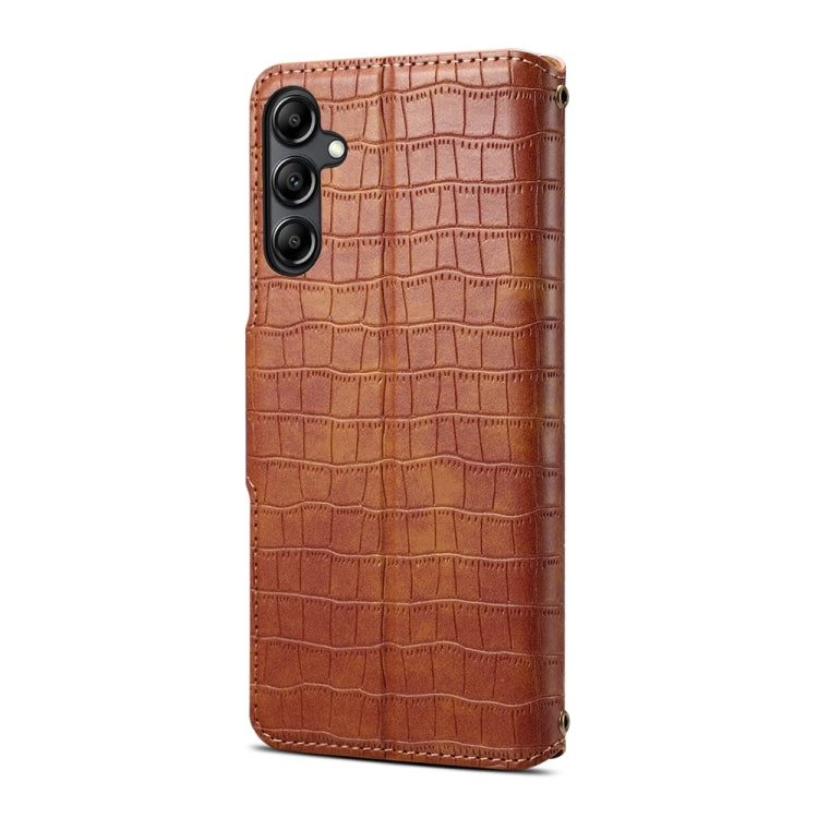 For Samsung Galaxy S23+ Denior Crocodile Texture Oil Edge Leather Phone Case(Brown) - HoMEdemic™ 
