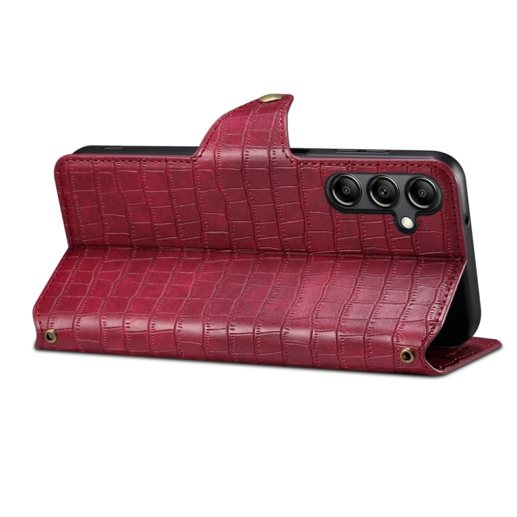 For Samsung Galaxy S23+ Denior Crocodile Texture Oil Edge Leather Phone Case(Rose Red) - HoMEdemic™ 