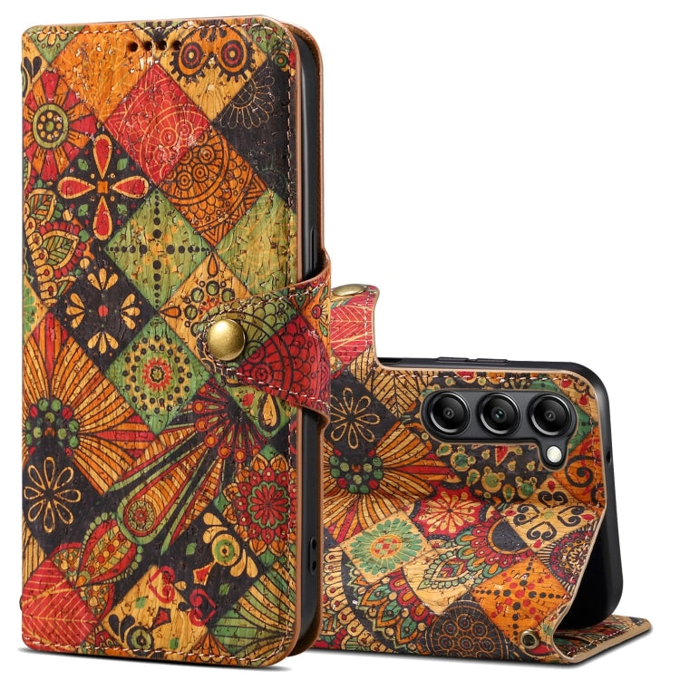 For Samsung Galaxy S23+ Denior Flower Language Series Cork Fabric Oil Edge Leather Phone Case(Autumn) - HoMEdemic™ 