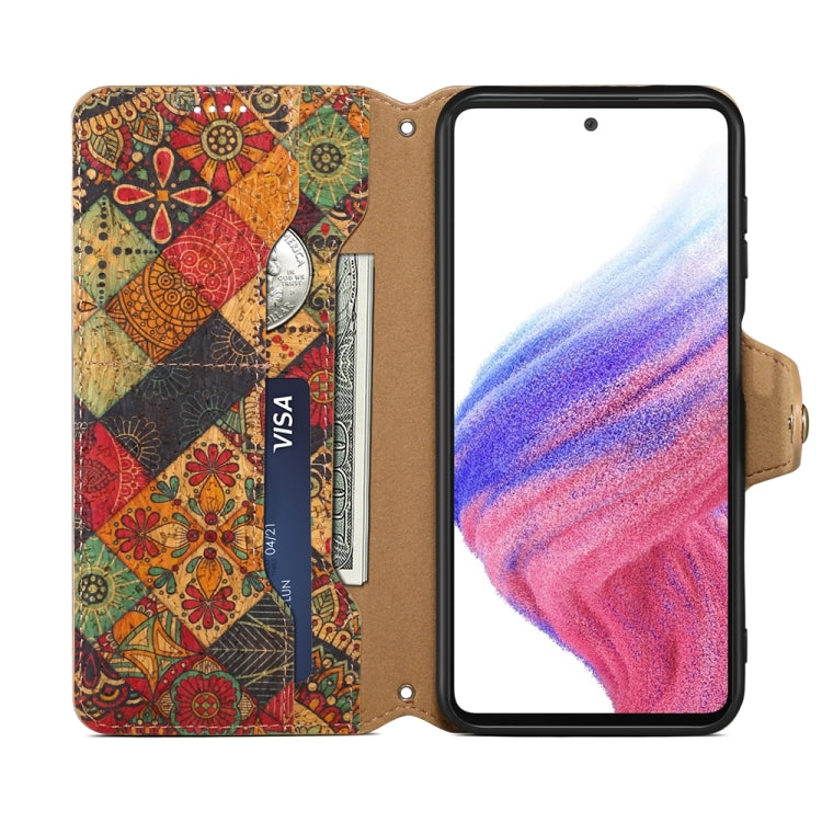 For Samsung Galaxy S23+ Denior Flower Language Series Cork Fabric Oil Edge Leather Phone Case(Autumn) - HoMEdemic™ 