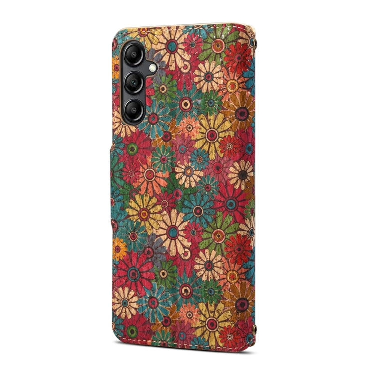 For Samsung Galaxy S23+ Denior Flower Language Series Cork Fabric Oil Edge Leather Phone Case(Spring) - HoMEdemic™ 