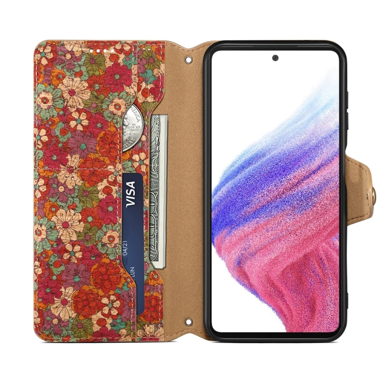 For Samsung Galaxy S23+ Denior Flower Language Series Cork Fabric Oil Edge Leather Phone Case(Summer) - HoMEdemic™ 