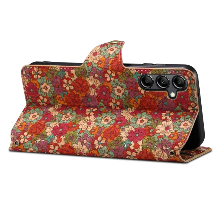 For Samsung Galaxy S23+ Denior Flower Language Series Cork Fabric Oil Edge Leather Phone Case(Summer) - HoMEdemic™ 