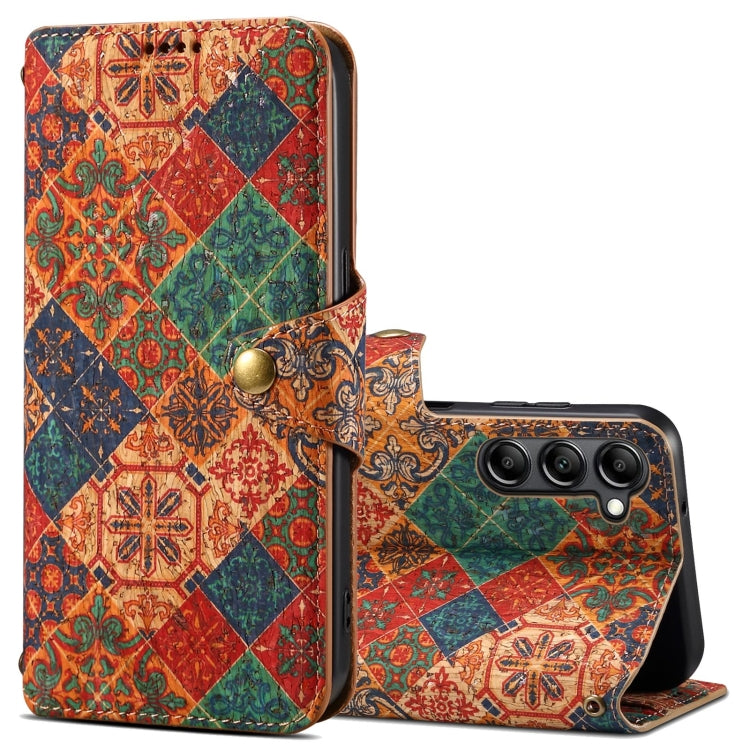 For Samsung Galaxy S23+ Denior Flower Language Series Cork Fabric Oil Edge Leather Phone Case(Winter) - HoMEdemic™ 