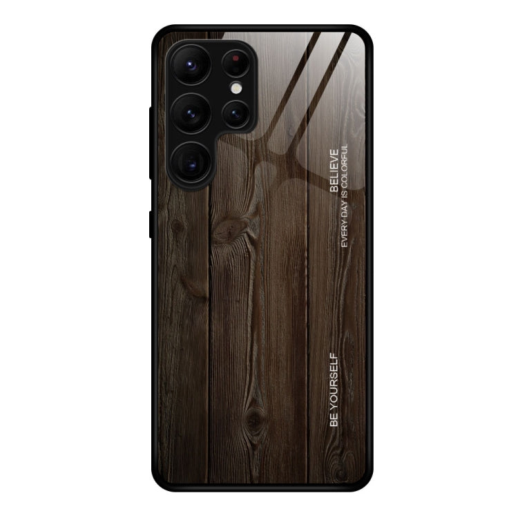 For Samsung Galaxy S23 Ultra 5G Wood Grain Glass Phone Case, For Samsung Galaxy S23 Ultra 5G - HoMEdemic™ 