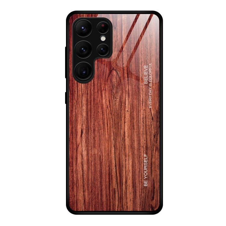For Samsung Galaxy S23 Ultra 5G Wood Grain Glass Phone Case, For Samsung Galaxy S23 Ultra 5G - HoMEdemic™ 