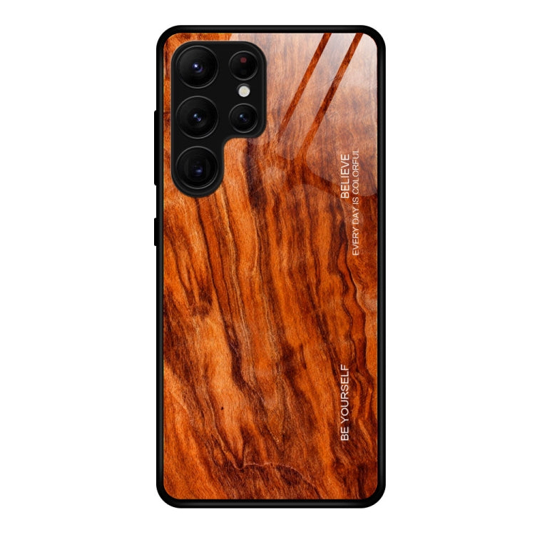 For Samsung Galaxy S23 Ultra 5G Wood Grain Glass Phone Case, For Samsung Galaxy S23 Ultra 5G - HoMEdemic™ 