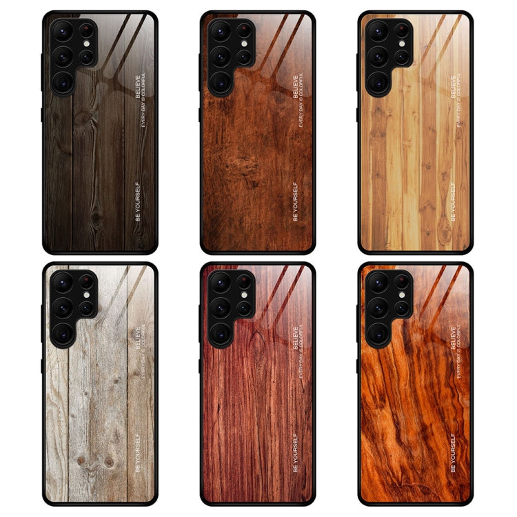 For Samsung Galaxy S23 Ultra 5G Wood Grain Glass Phone Case, For Samsung Galaxy S23 Ultra 5G - HoMEdemic™ 