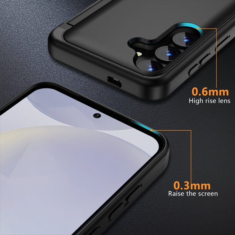 For Samsung Galaxy S24 5G 3 in 1 Flip Holder Phone Case(Black) - HoMEdemic™ 