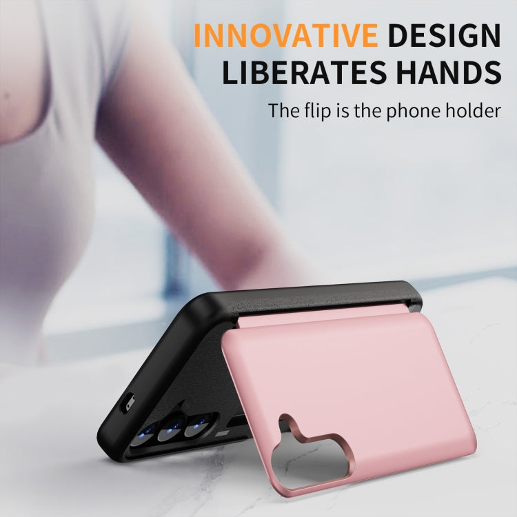 For Samsung Galaxy S24 5G 3 in 1 Flip Holder Phone Case(Pink) - HoMEdemic™ 