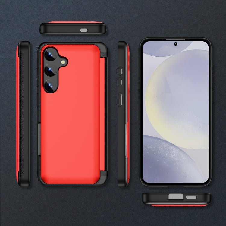 For Samsung Galaxy S24 5G 3 in 1 Flip Holder Phone Case(Red) - HoMEdemic™ 