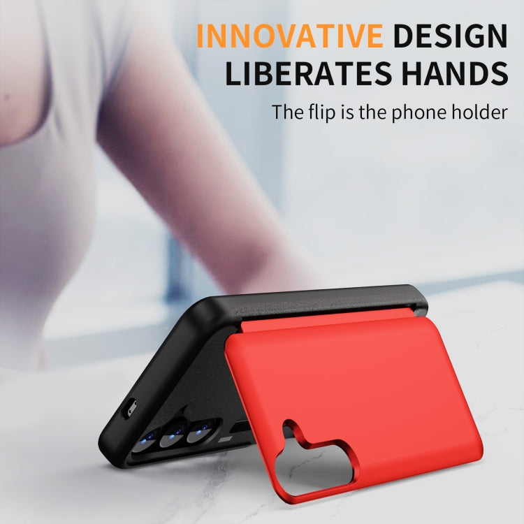 For Samsung Galaxy S24 5G 3 in 1 Flip Holder Phone Case(Red) - HoMEdemic™ 