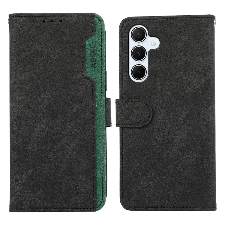 For Samsung Galaxy S24 5G ABEEL Color Block Magnetic RFID Leather Phone Case(Black-Green) - HoMEdemic™ 
