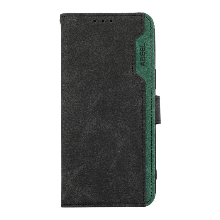 For Samsung Galaxy S24 5G ABEEL Color Block Magnetic RFID Leather Phone Case(Black-Green) - HoMEdemic™ 