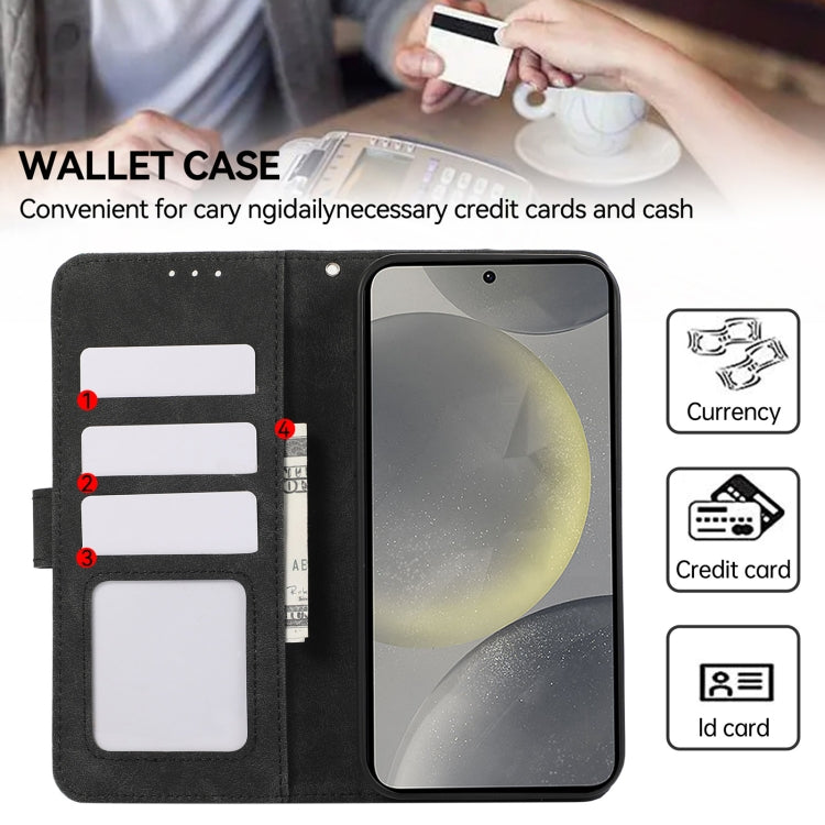 For Samsung Galaxy S24 5G ABEEL Color Block Magnetic RFID Leather Phone Case(Black-Green) - HoMEdemic™ 