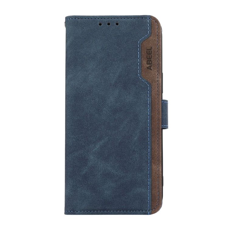 For Samsung Galaxy S24 5G ABEEL Color Block Magnetic RFID Leather Phone Case(Blue-Brown) - HoMEdemic™ 