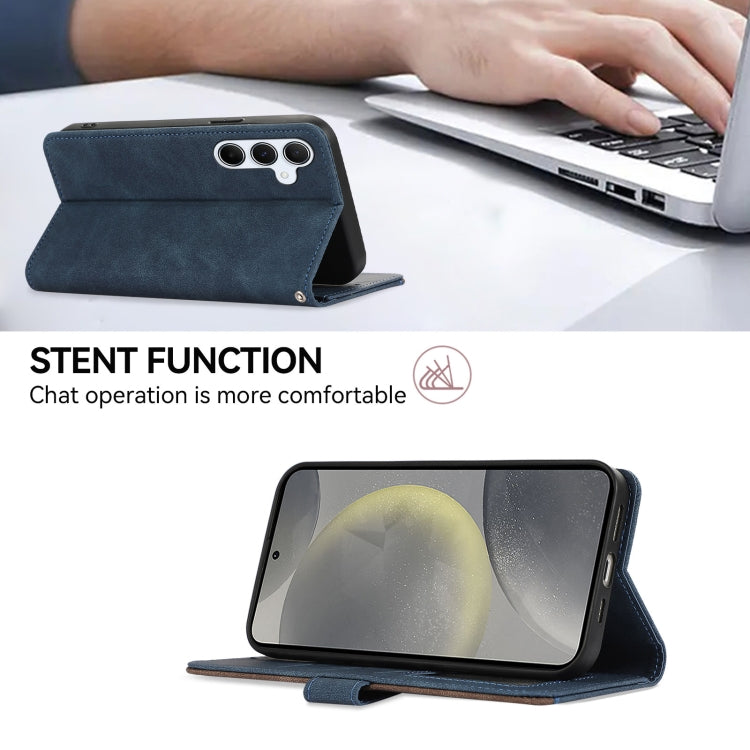 For Samsung Galaxy S24 5G ABEEL Color Block Magnetic RFID Leather Phone Case(Blue-Brown) - HoMEdemic™ 