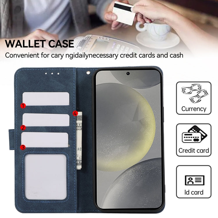 For Samsung Galaxy S24 5G ABEEL Color Block Magnetic RFID Leather Phone Case(Blue-Brown) - HoMEdemic™ 