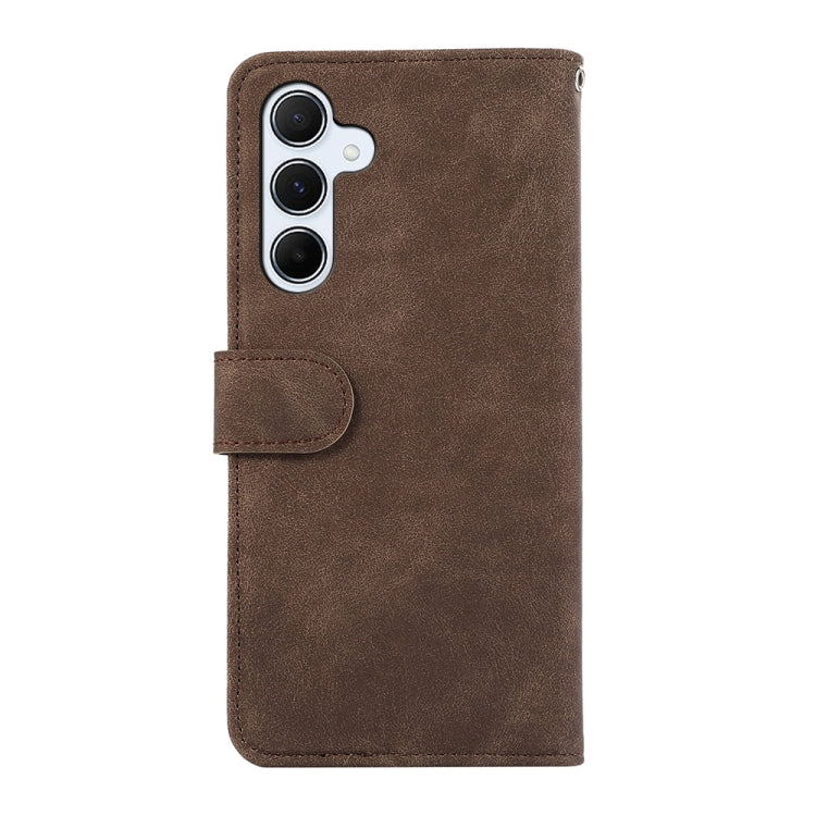 For Samsung Galaxy S24 5G ABEEL Color Block Magnetic RFID Leather Phone Case(Brown-Blue) - HoMEdemic™ 
