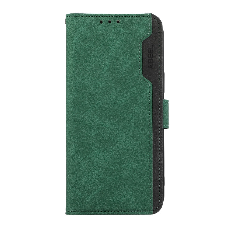 For Samsung Galaxy S24 5G ABEEL Color Block Magnetic RFID Leather Phone Case(Green-Black) - HoMEdemic™ 