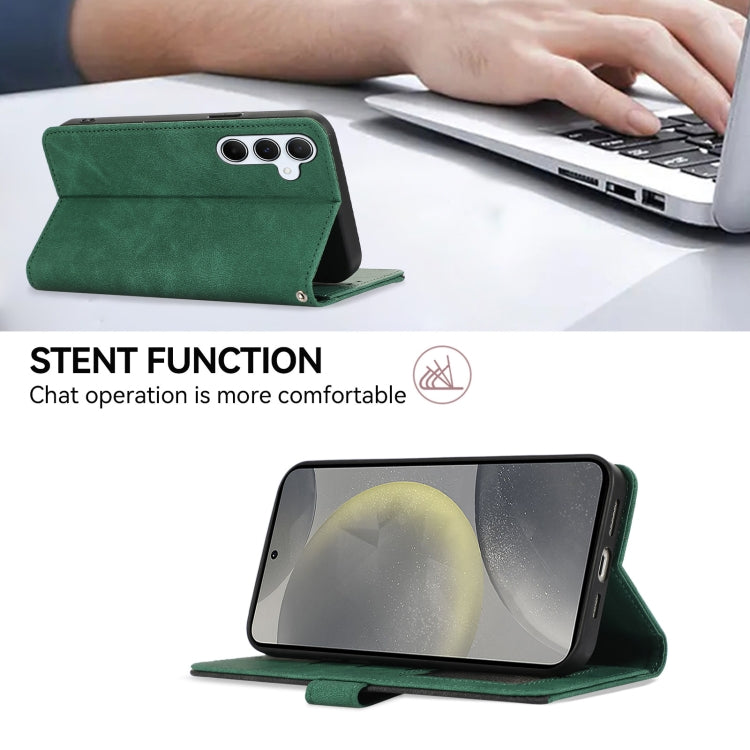 For Samsung Galaxy S24 5G ABEEL Color Block Magnetic RFID Leather Phone Case(Green-Black) - HoMEdemic™ 